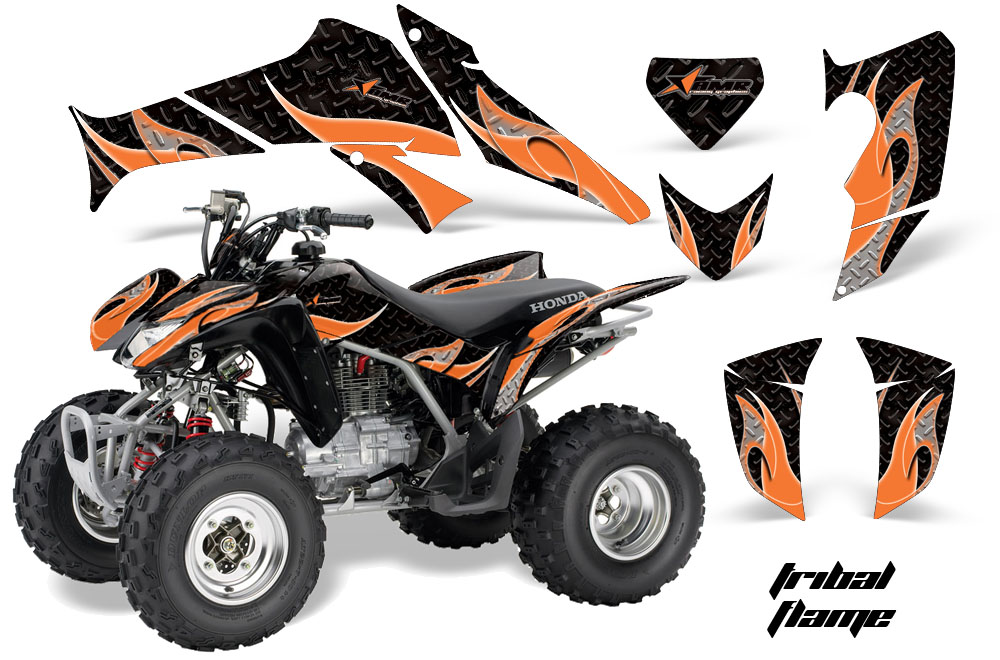 Honda TRX250 05-09 Graphics TribalFlames Black-Orange JPG